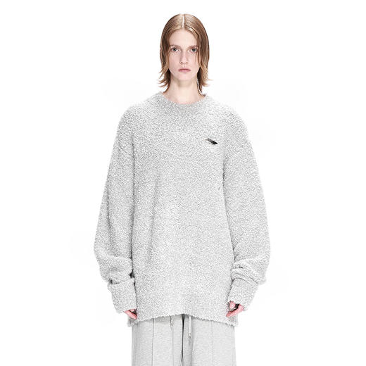 NUTH 慵懒时髦毛圈百搭毛衣宽松圆领长袖套头OVERSIZE针织衫 商品图2