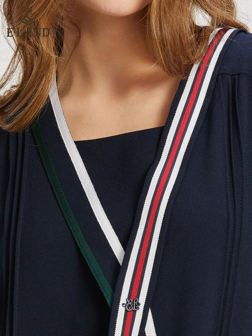 ELAND衣恋个性时尚撞色条纹设计感小众连衣裙女EEOWC24H1M 商品图3