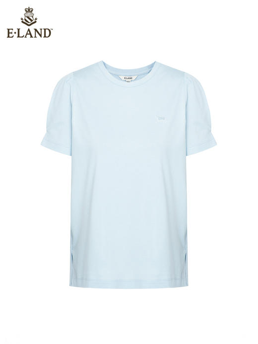 ELAND衣恋2022年春季新款简约纯色个性袖口小众设计感柯基T恤女EERAC24H2M 商品图3