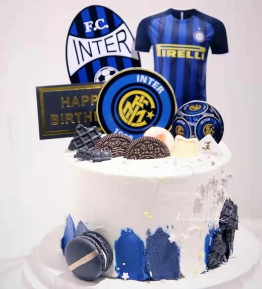 国际米兰足球蛋糕 （相片纸打印/ 提前6小时预订） 商品图0