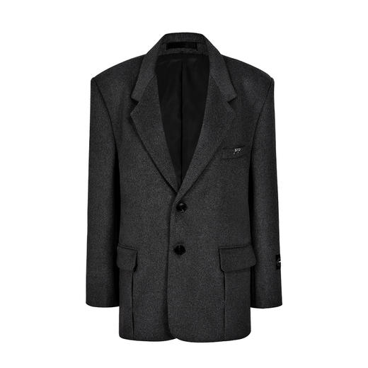   NUTH黑色毛呢西装羊毛呢西服宽松百搭oversize外套 商品图4