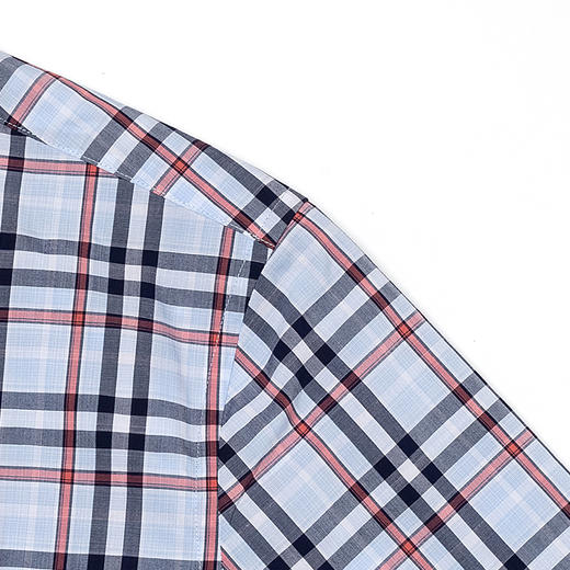 GOOD LUCK/德鲨经典格纹亲肤柔软舒适短袖衬衫LY11416-858 商品图6