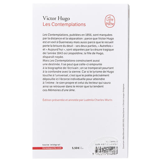 【中商原版】【法国法文版】雨果：静观集 法文原版 Les Contemplations Victor Hugo 雨果诗集 经典文学书籍 商品图1