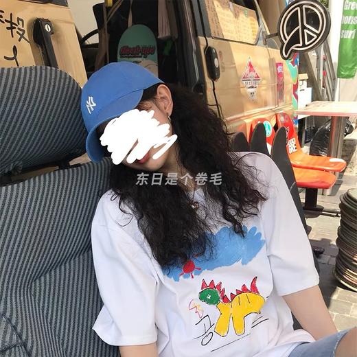 黛唯梵2022夏季韩版新款刺绣小熊撞色短袖T恤女休闲百搭高腰ins潮牌上衣出游清凉国庆 商品图6