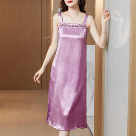 纯色仿香云纱，无袖裙内搭裙子宽松显瘦吊带裙KQL-9860