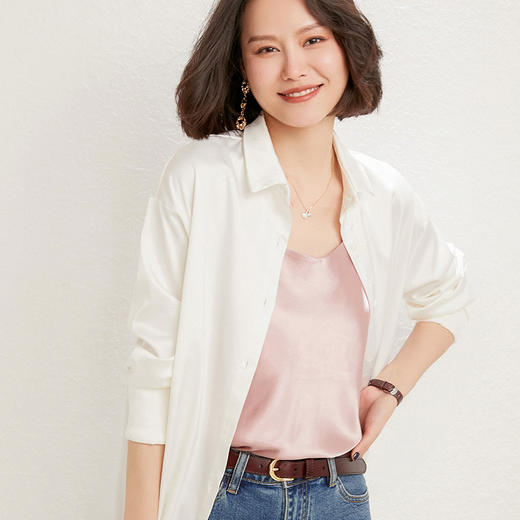 馥迦性感优雅V领仿真丝吊带 J-105 商品图2