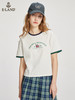 ELAND衣恋2022年春季新款小个子美式复古宽松显瘦纯色T恤短上衣女EERAC24N1B 商品缩略图2