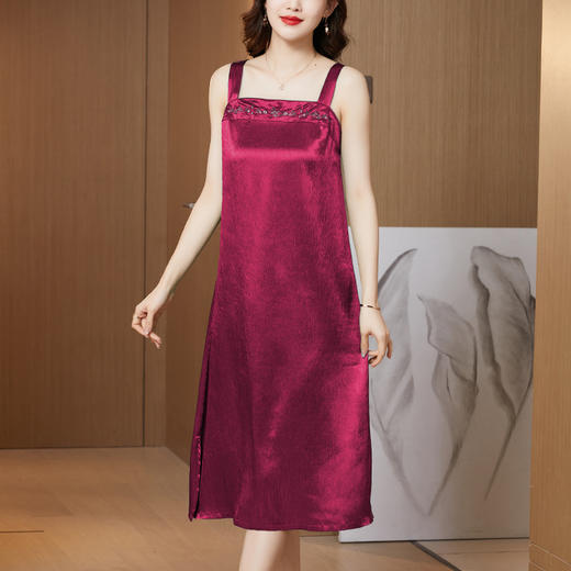 纯色仿香云纱，无袖裙内搭裙子宽松显瘦吊带裙KQL-9860 商品图8