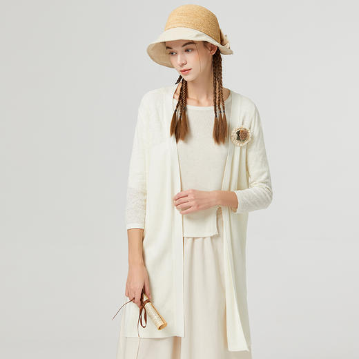 Famecoco范可儿温柔系穿搭薄外套春夏新款小香风针织开衫女F223DA002 商品图3