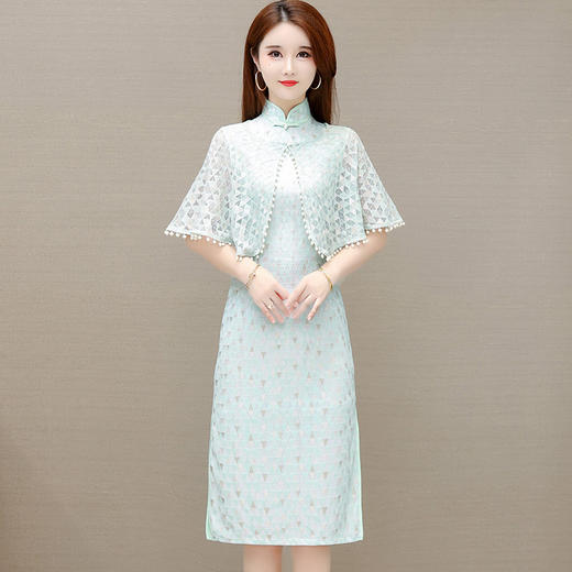 YWE  D801贵夫人两件套装连衣裙改良版旗袍裙子 商品图2