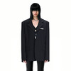   NUTH黑色基础款OVERSIZE百搭西装金属标装饰西服 商品缩略图0