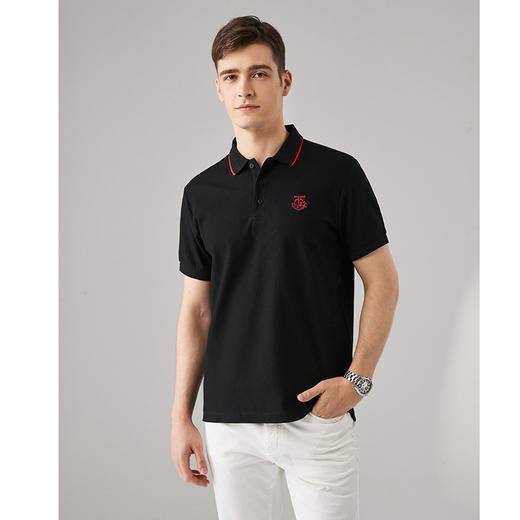 GOOD LUCK/德鲨百分百纯棉舒适柔软精致刺绣短袖POLO衫LY23103 商品图2