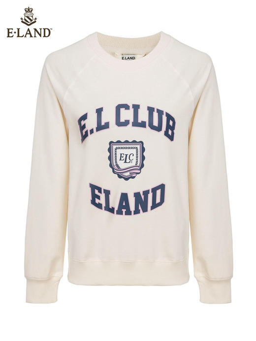 ELAND衣恋2022年春季新款清新时尚宽松休闲字母印花圆领卫衣女EEMTC23Q1N 商品图3