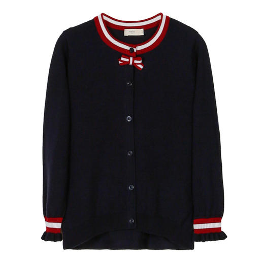 mettekids儿童毛衣2022春季新款开衫打底衫蝴蝶结女童可爱针织衫 商品图7