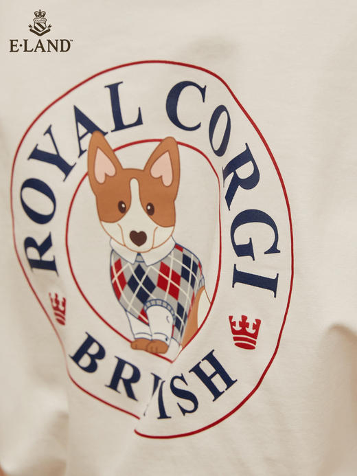 ELAND衣恋2022年春季新款时尚洋气设计感宽松显瘦纯色柯基T恤女EERAC23H1M 商品图3