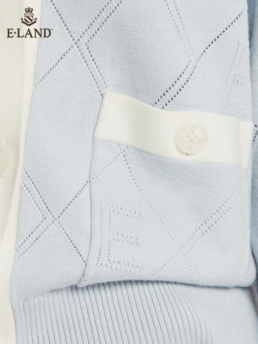 ELAND衣恋温柔清新甜美舒适圆领短款针织开衫女EECKC23Q3N 商品图3