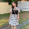 黛唯梵法式初恋甜美连衣裙女夏小清新蝴蝶结辣妹裙系带高腰显瘦蓬蓬裙子国庆清明出游 商品缩略图9