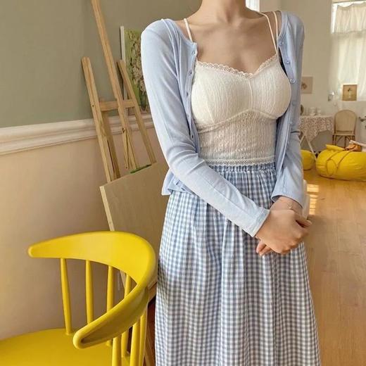 夏季少女bra白色蕾丝背心带胸垫美背吊带裹胸打底外穿内衣女抹胸国庆清明出游 商品图4