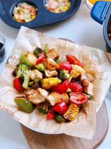 空气炸锅 | 时蔬烤鸡胸肉