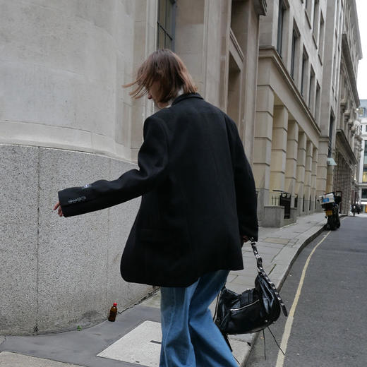   NUTH黑色毛呢西装羊毛呢西服宽松百搭oversize外套 商品图1