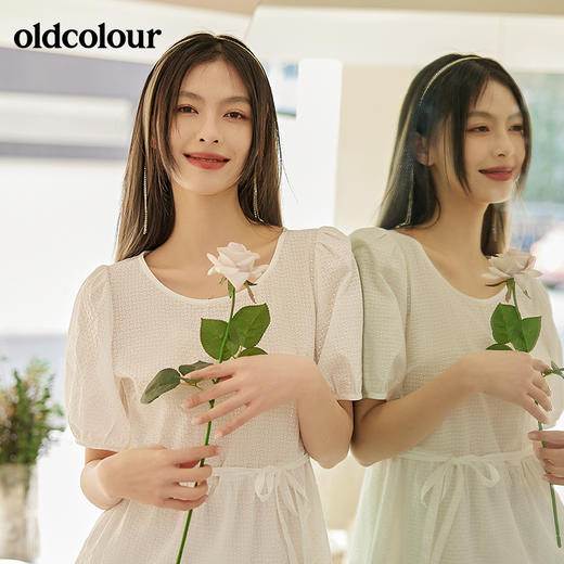 oldcolour2022春夏新款休闲圆领连衣裙BO21101012 商品图2