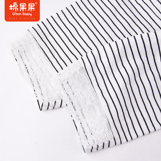 棉果果夏季女童纯棉条纹七分打底裤M222206222267 商品图3