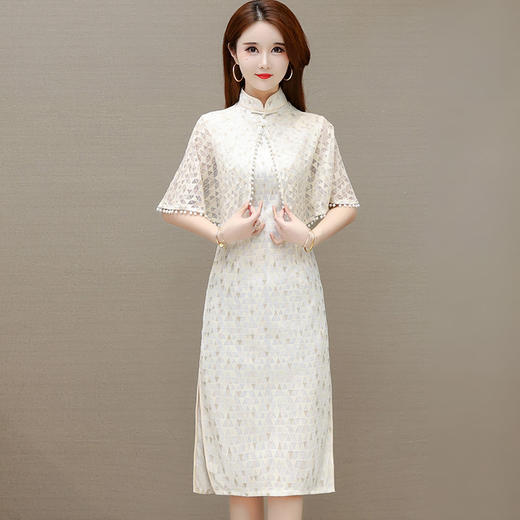 YWE  D801贵夫人两件套装连衣裙改良版旗袍裙子 商品图1