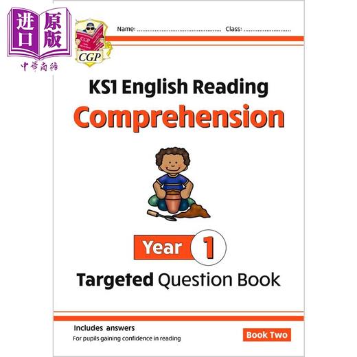 预售 英国CGP原版 KS1 English Targeted Question Book Comprehension 小学1年级英语阅读理解练习套装2册 含答案 商品图2