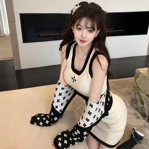 纯欲风甜辣套装2022新款小众外套开衫性感吊带气质包臀裙子三件套国庆清明出游 商品图5