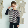 mettekids儿童T恤2022春季新款大童条纹假两件上衣童装男童打底衫 商品缩略图1