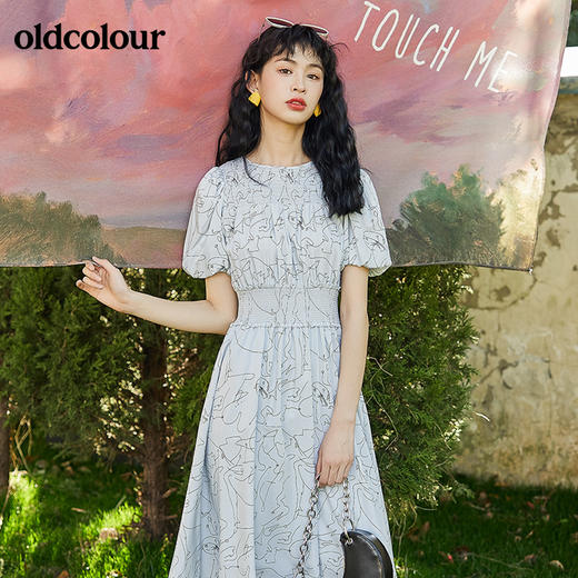 oldcolour2022夏季新品休闲气质垂感短袖连衣裙BO21101001B 商品图3