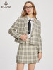 ELAND衣恋经典格纹气质通勤设计感短款西装外套女EEJKC23N1B 商品缩略图0