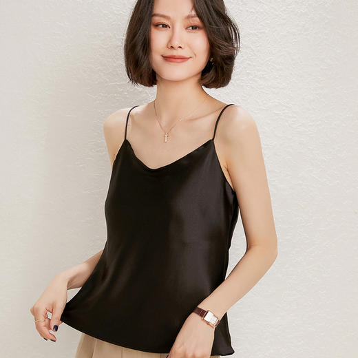 馥迦性感优雅V领仿真丝吊带 J-105 商品图1