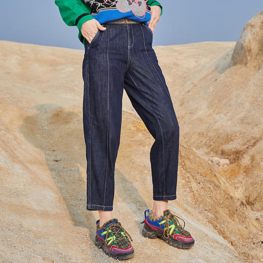 MIIDII/谜底21秋新复古年轻纯棉老爹牛仔裤225MK6001 商品图1