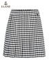 ELAND衣恋复古格纹高腰设计感小众时尚半身裙女EEWHC23N3M 商品缩略图4