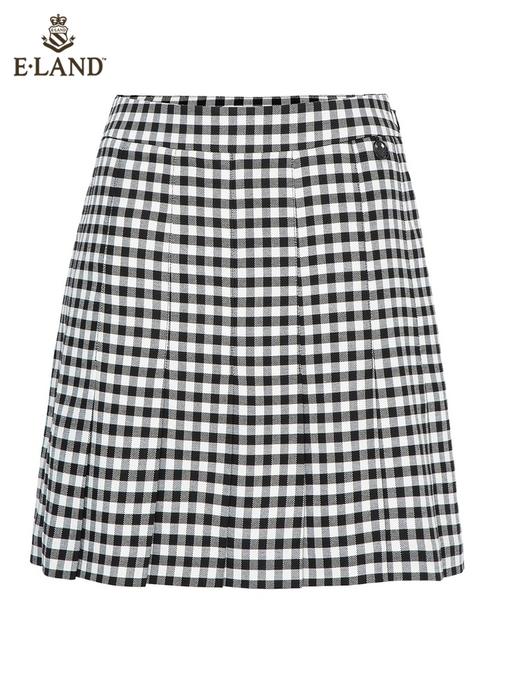 ELAND衣恋复古格纹高腰设计感小众时尚半身裙女EEWHC23N3M 商品图4