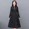 YWE  22717时尚波点连衣裙修身显瘦长袖气质优雅A字裙 商品缩略图1