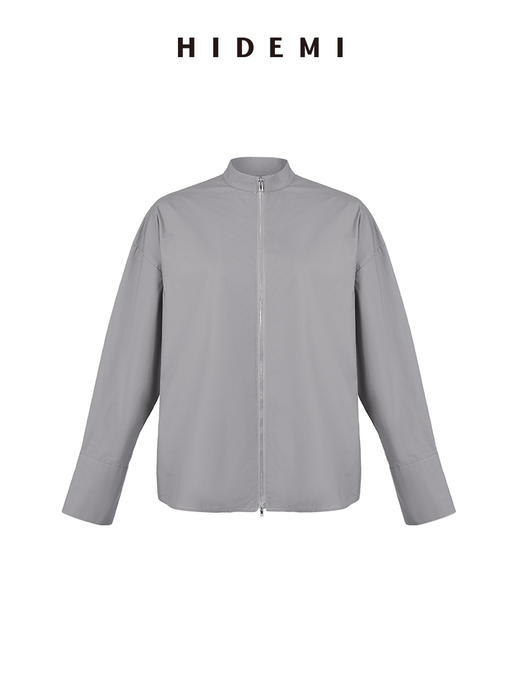 HIDEMI 简约拉链设计感自然棉质三件套套装 苹果绿衬衫/苹果绿茧型半身裙/雾霾蓝衬衫/雾霾蓝茧型半身裙/苹果绿短背心/雾霾蓝短背心 商品图9