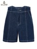 ELAND衣恋复古别致宽松显瘦不规则裤腰牛仔短裤女EETJC24H4M 商品缩略图4