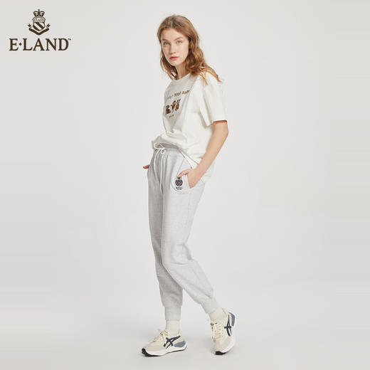ELAND衣恋2022年春季新款简约纯色宽松休闲设计感时尚柯基T恤女EERAC24E2M 商品图1