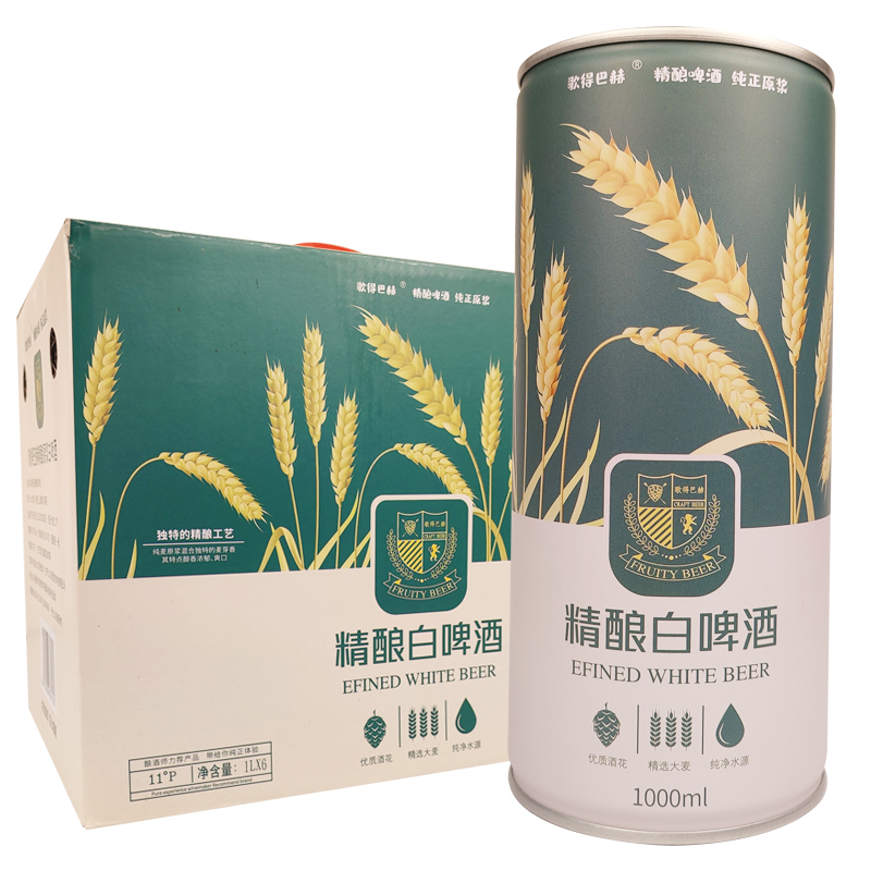 ▽[啤酒]歌得巴赫(白啤)精酿啤酒1000ML