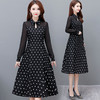 YWE  22717时尚波点连衣裙修身显瘦长袖气质优雅A字裙 商品缩略图3