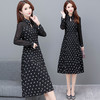 YWE  22717时尚波点连衣裙修身显瘦长袖气质优雅A字裙 商品缩略图0