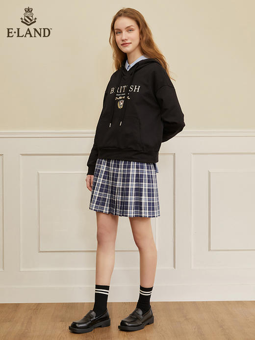 ELAND衣恋2022年春季新款宽松休闲抽绳连帽时尚印花减龄卫衣女EEMTC23H1M 商品图1