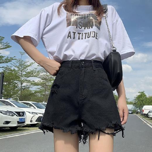 【AHEY+JEANS】女士高腰显瘦破洞牛仔裤 商品图5