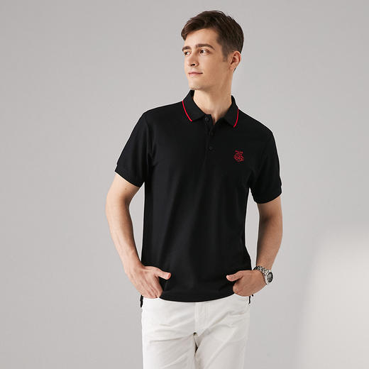 GOOD LUCK/德鲨百分百纯棉舒适柔软精致刺绣短袖POLO衫LY23103 商品图1