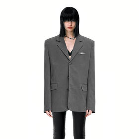   NUTH灰色OVERSIZE宽松百搭西服小众设计师品牌西装