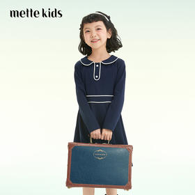 mettekids儿童连衣裙2022春季新款女童裙子潮洋气时髦粉色公主裙
