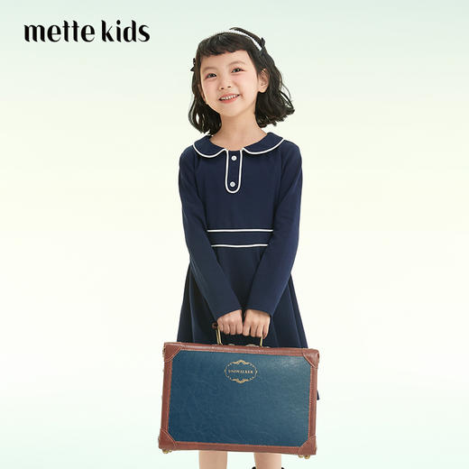 mettekids儿童连衣裙2022春季新款女童裙子潮洋气时髦粉色公主裙 商品图0