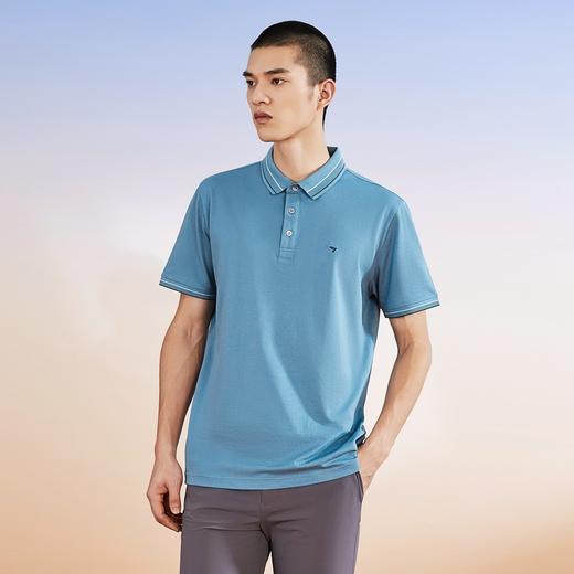 【多色】柒牌polo衫男短袖中青年百搭夏季新款撞色条纹翻领T恤衫	122T70010 商品图1